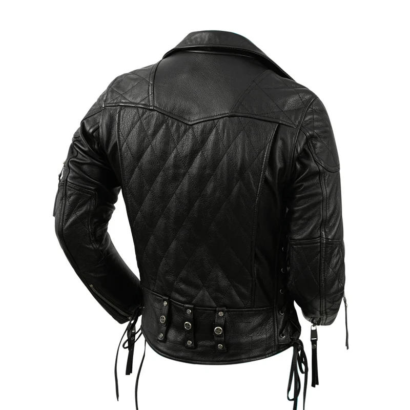 Description Picture 4 of itemMotorcycle Jacket Real Cowhide Leather Jacket Men's Motorcycle Riding Jacket Genuine Leather Mens Motor Biker Jackets S-XL