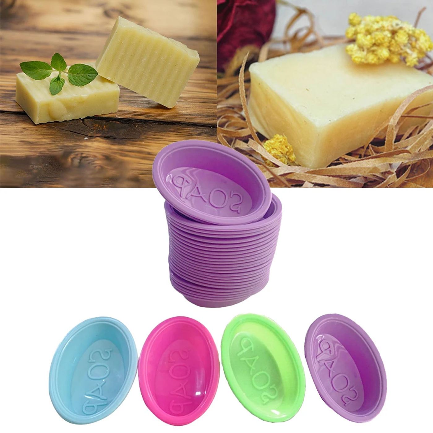Description Picture 5 of item1 Perfect for Handmade Soap Making Baking and More 2PC Reusable Silicone Soap Molds High Temperature Resistance