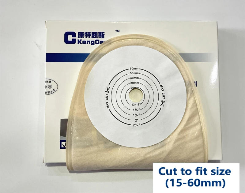 Description Picture 6 of item30pcs/lot; Economical Drain valve Colostomy Bags for Adults; One-piece system Ostomy Pouch with Clip Closure, Cut-to Fit 15-60mm