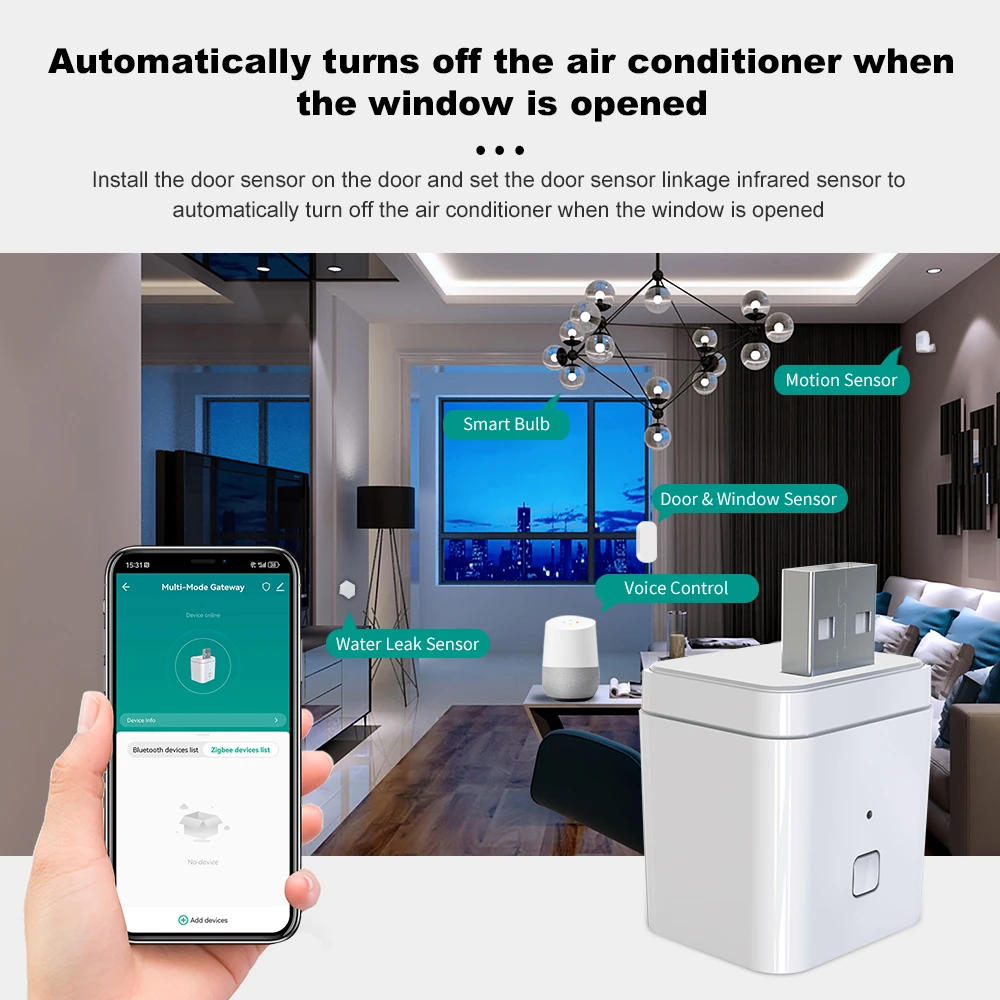 Description Picture 4 of itemTuya Smart USB Bluetooth Zigbee Multi Gateway Wireless Hub Bridge Smart Home Appliances Remote Control Support Alexa Google Home
