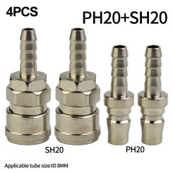 4pcs Air Hose Fittings Coupling Compressor Accessories Quick Release Fitting Pneumatic Connector