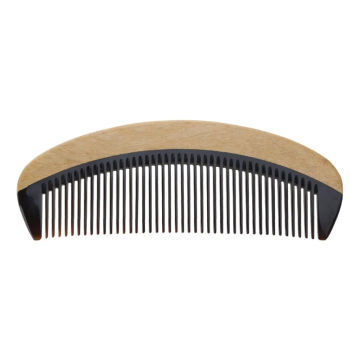 652F Natural Green Ox Horn Wood Comb Beard Makeup Tool Massage Hair Care