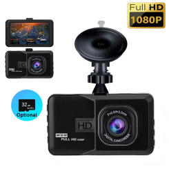 Suction 3-inch dashcam HD night vision single lens loop video black gold just hidden vehicle surveillance
