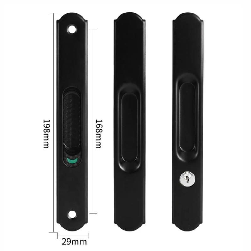 Description Picture 2 of item1Pc Sliding Door Lock Invisible Door Handle Lock Stainless Steel Handle Lock Embedded Lock Sliding Door Sliding Window Latch