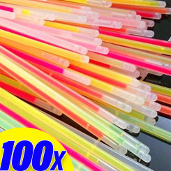 100-10PCS Party Glow Sticks With Connectors Night Glowing Fluorescence Multicolor Glowsticks DIY Bracelets Stick Decor Supplies