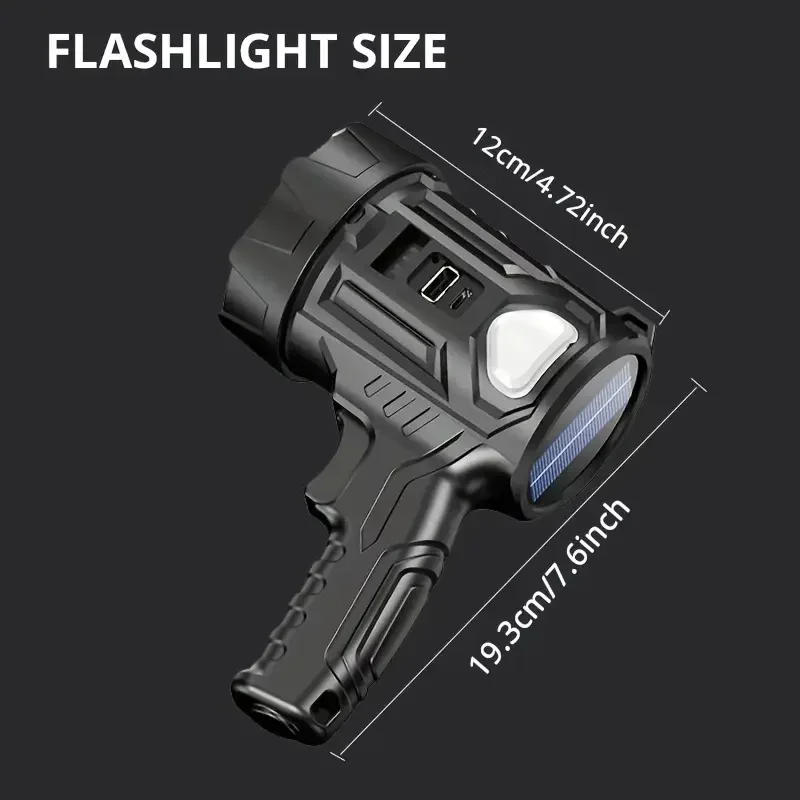 Description Picture 4 of itemSolar LED Flashlight High Power Torch Multiple light Sources Outdoor  Emergency Lantern USB Rechargeable Camping Fishing Lamp