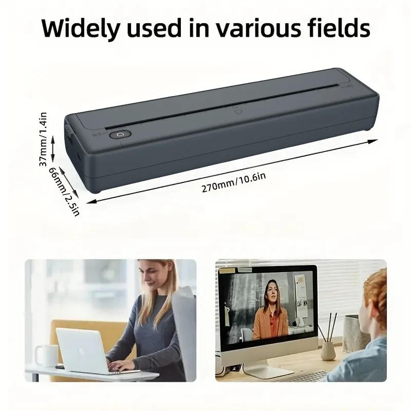 Description Picture 3 of itemWireless Thermal Printer for A4 Paper Photo Document Pocket Printer No Ink Printing Bluetooth Connection One Click Printing X8