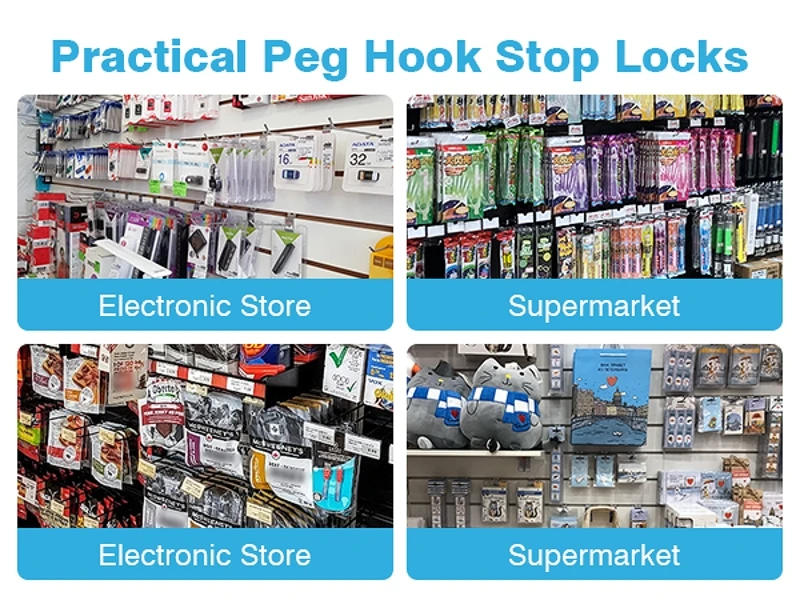 Description Picture 5 of item100pcs Supermarket Hook Stoplock Pegboard Loss Prevention Shop Hook Stop Lock Commodity Security Display Security Locks 5mm 6mm