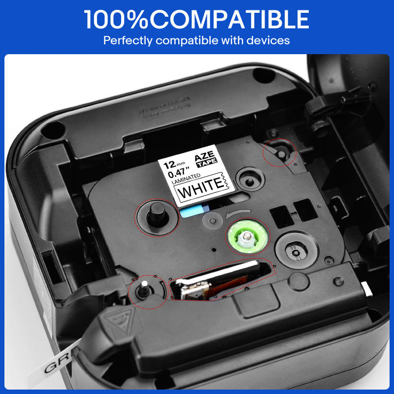 Description Picture 2 of item10Pcs Tz 231 Black on White Label Tape 221 Laminated Tape 431 731 Labeling Ribbon Compatible for Brother PT-P700 Label Printer