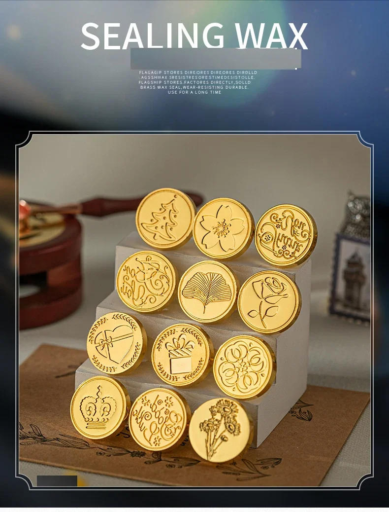 Description Picture 2 of itemChristmas Wax Seal Stamps Sealing Wax Vintage Sello Candy Retro Envelopes Sealing Stamp Head Wedding Invitations Cards ZT0109