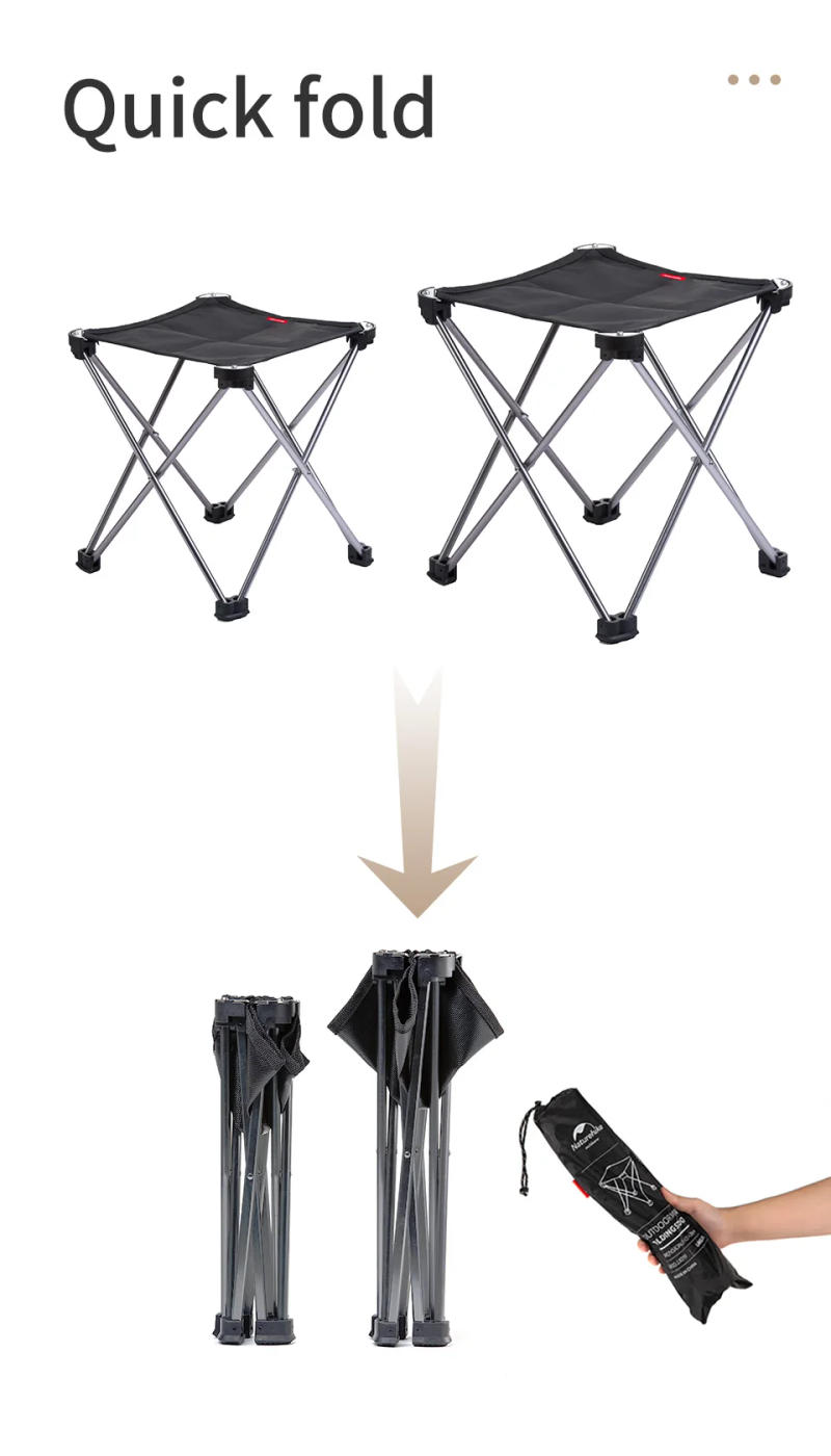 Description Picture 4 of itemNaturehike Outdoor Camping Folding Stool Aluminum Alloy Support 900D Oxford Cloth Ultra Light Portable Travel Beach Fishing Seat