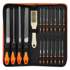 19pcs Metal File Tool Bag T12 Drop Forged Alloy Steel File Set Precision Wood Handle Rasp File Tools for Metalwork