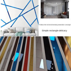 DIY Ceiling Edge Mirror Strip Self-adhesive Acrylic Art Wall Tile Stickers Decor 3D Wall Stickers Decoration TV Background