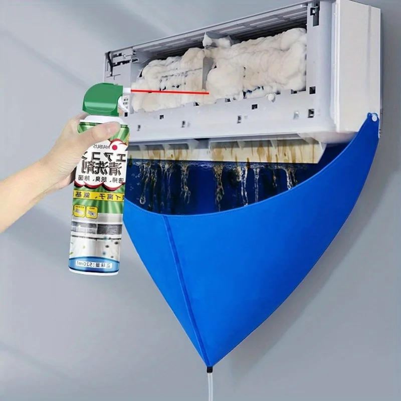 Description Picture 3 of item100cm Thickened Cleaner Air Coditioning Cleaning Cover Bag PVC with Water Pipe Home 1-1.5P Split Hanging Air Conditioner Tools
