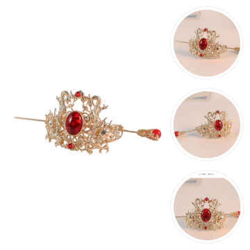 Hair Crown Hairpin Stick Vintage Style Tiara Simple All-match Accessory Iron Miss Clip