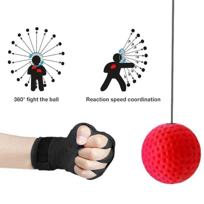 Description Picture 6 of itemBoxing Reflex Ball Headband Boxer Raising Reaction Force Hand Eye Training Set Stress Gym Muay Fitness Exercise