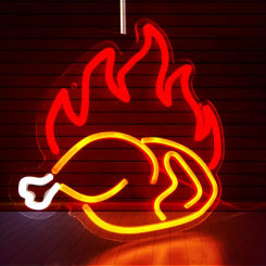 'Roasted Chicken' Neon Sign - Usb Powered, Multicolor Led Light For Business Logo, Door Plaque & Roadway Advertising