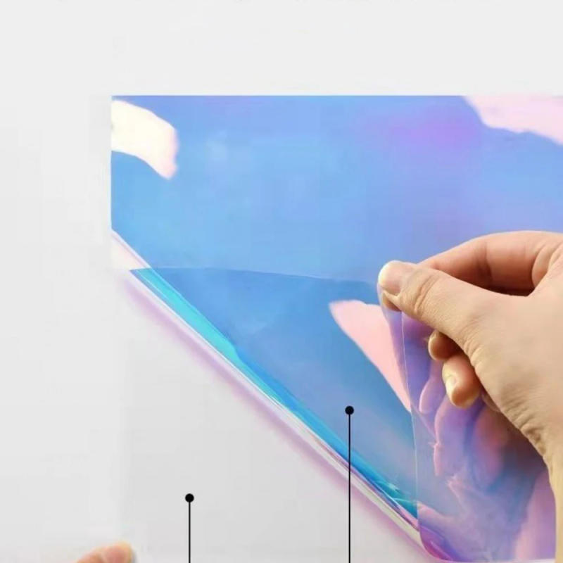 Description Picture 3 of itemHolographic Iridescent Window Film Adhesive Glass Vinyl Chameleon Rainbow Effect For Home Offices DIY Christmas Party Decoration