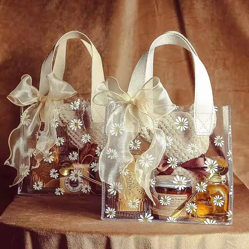 Description Picture 4 of item1PC Daisy Handbag gift bag wedding favor candy box portable candy gift box small basket jewelry packaging bag (No ribbon)