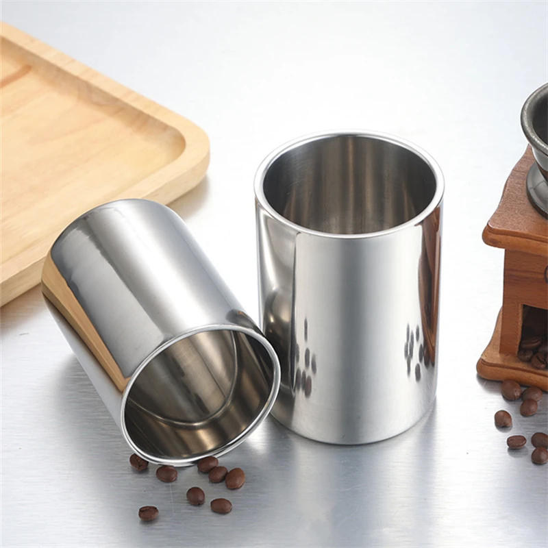 Description Picture 2 of item350ml/500ml Stainless Steel Double Wall Beer Mug Silver Coffee Cup Portable Travel Office Water Cups Drinkware Tumbler