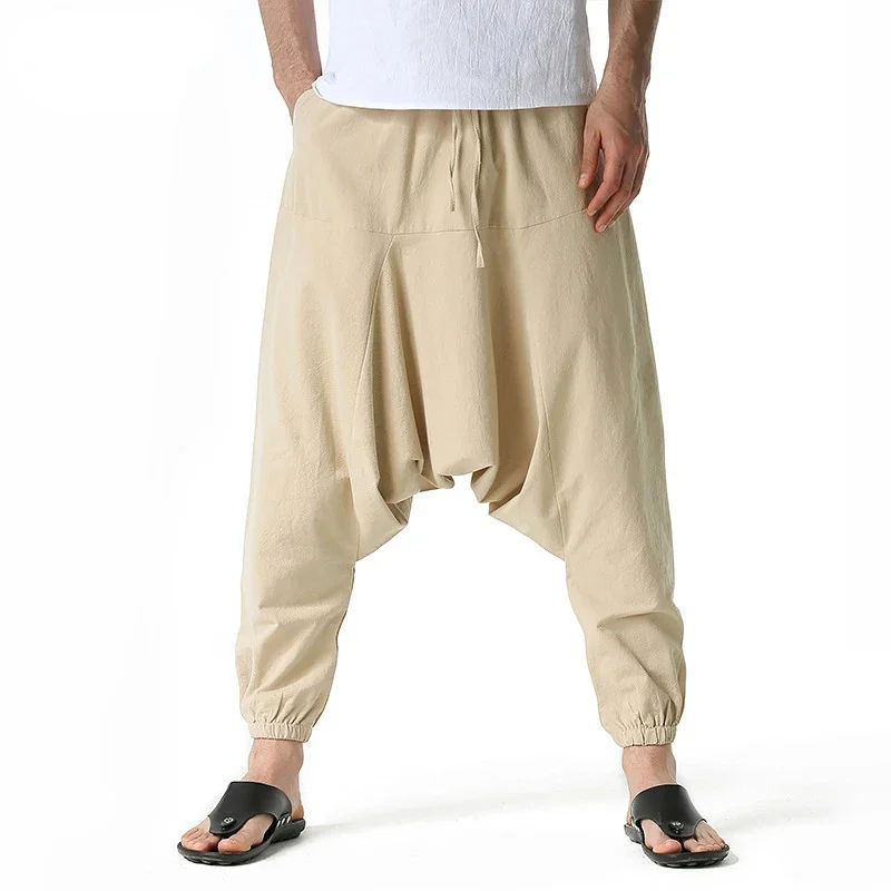 Men's Hippie Baggy Pants Cotton Low