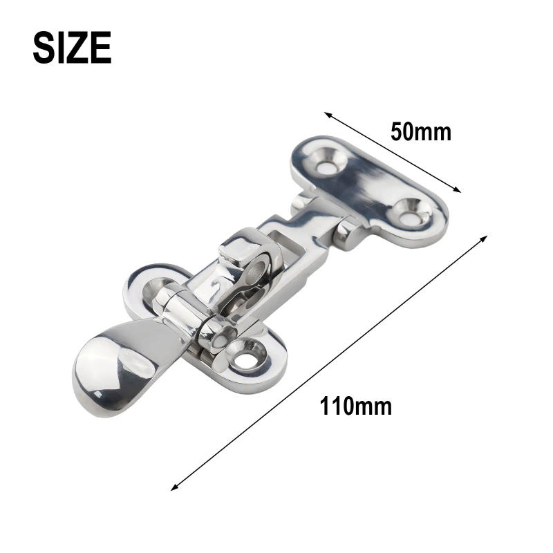 Description Picture 6 of item316 Stainless Steel Door Hasps Anti-Rattle Boat Door Latch Lock Holding Clamp Marine Distribution Box Lock Buckle RV Hardware