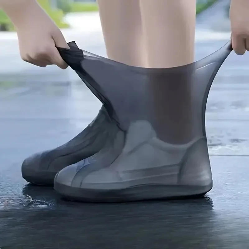 Description Picture 5 of item1 Pair Rubber Rain Boot Overshoes For Outdoor Use, Silicone Waterproof Shoe Covers, Rainy Day Shoe Cover, Reusable Non-Slip Rain