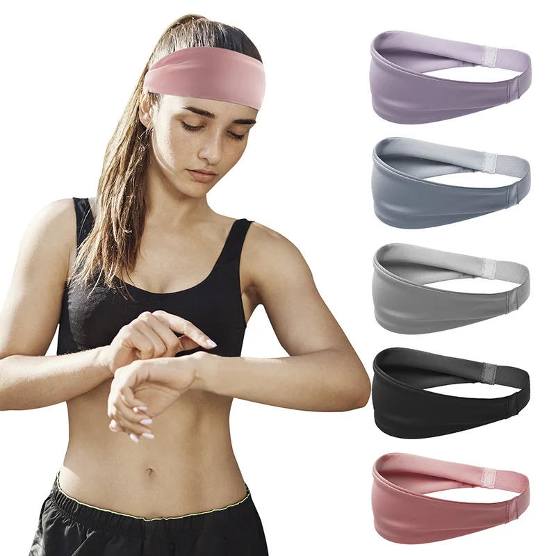 Description Picture 2 of itemSports Yoga Fitness Headband Women Men Stretch Sweatband Hair Band Elasticity Towel Headband Headwear Absorb Sweat Head Band