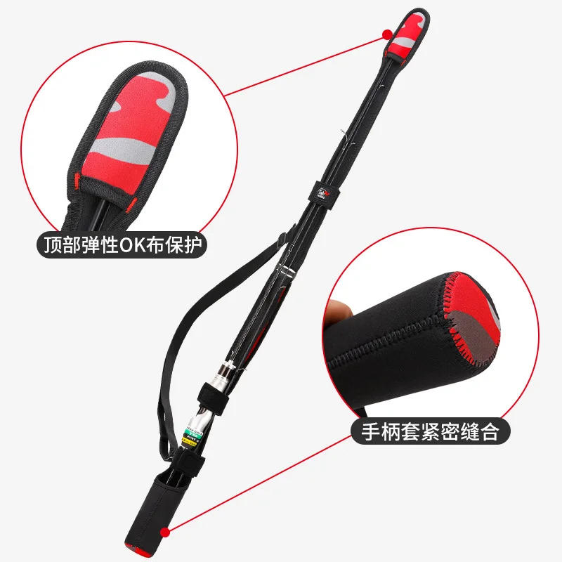 Description Picture 5 of itemTab Fishing Rod Protective Sleeve Spinning Casting Rods Holder Adjustable Length Rope Strap Tackle Pole Storage Fishing Tackle