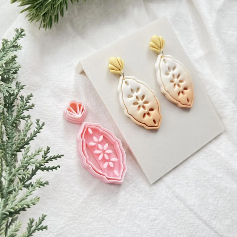 Description Picture 5 of item2Pcs/Set Elegant Geometric Shaped Polymer Clay Cutters Pottery Clay Molds for DIY Earring Making Pendant Jewelry Cutting Tools