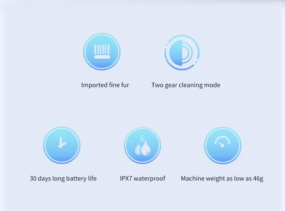 Description Picture 3 of itemIconic Brand MIJIA Sonic Electric Toothbrush T100,30-day battery life,IPX7 Waterproof Soft Brush Head,2 Modes,Whitening Toothbrushes