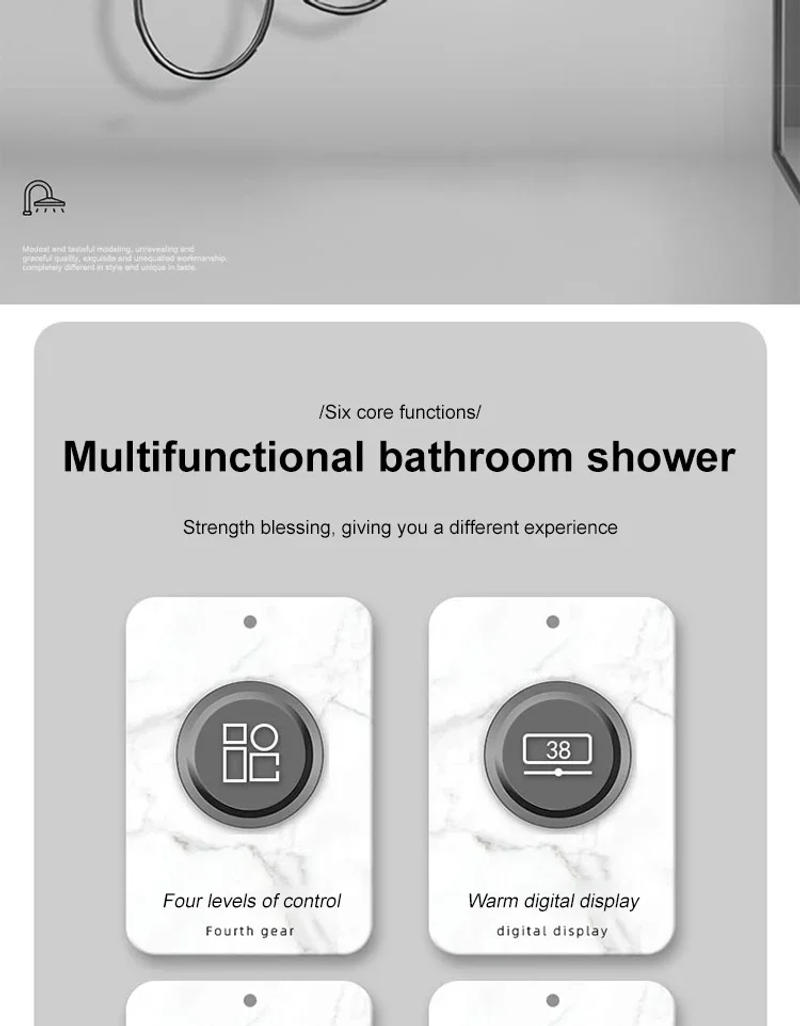 Description Picture 3 of itemConstant Temperature Digital Shower System Intelligent Bathroom Temperature Display Shower Faucet Set Bathroom Shower Set