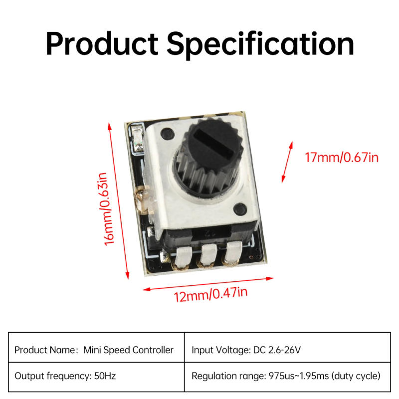 Description Picture 5 of itemDC 2.6-26V Brushless Motor Speed Controller 5V 6V 12V 24V Mini ESC Tester DIY Brushless Fan Simple Aeromodel Motor PWM Governor