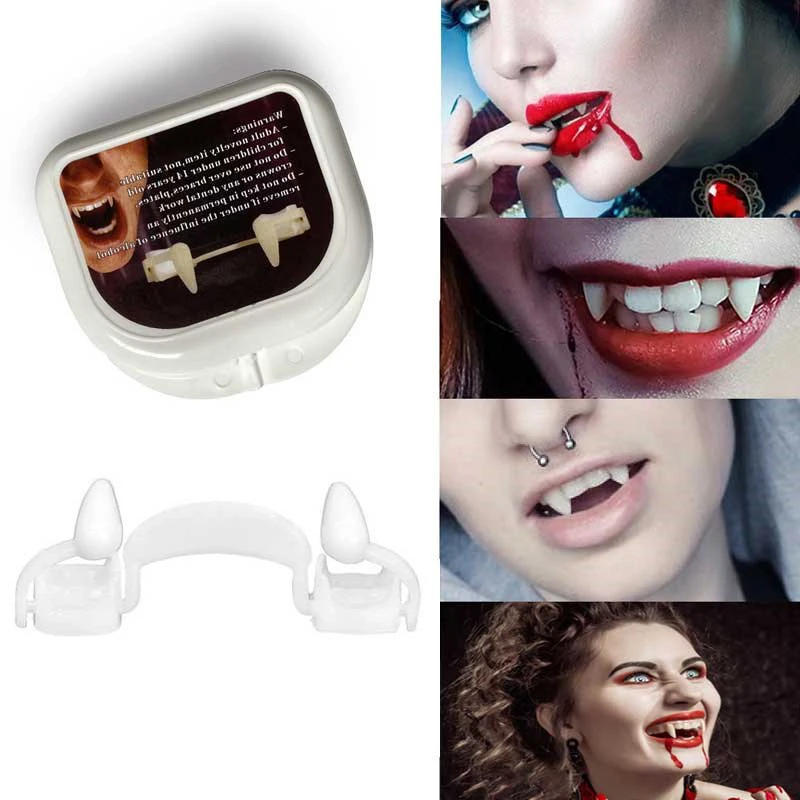Description Picture 4 of itemVampire Teeth Dentures Fangs Classic PP Halloween Party Cosplay Prop Halloween Costume Party Favors