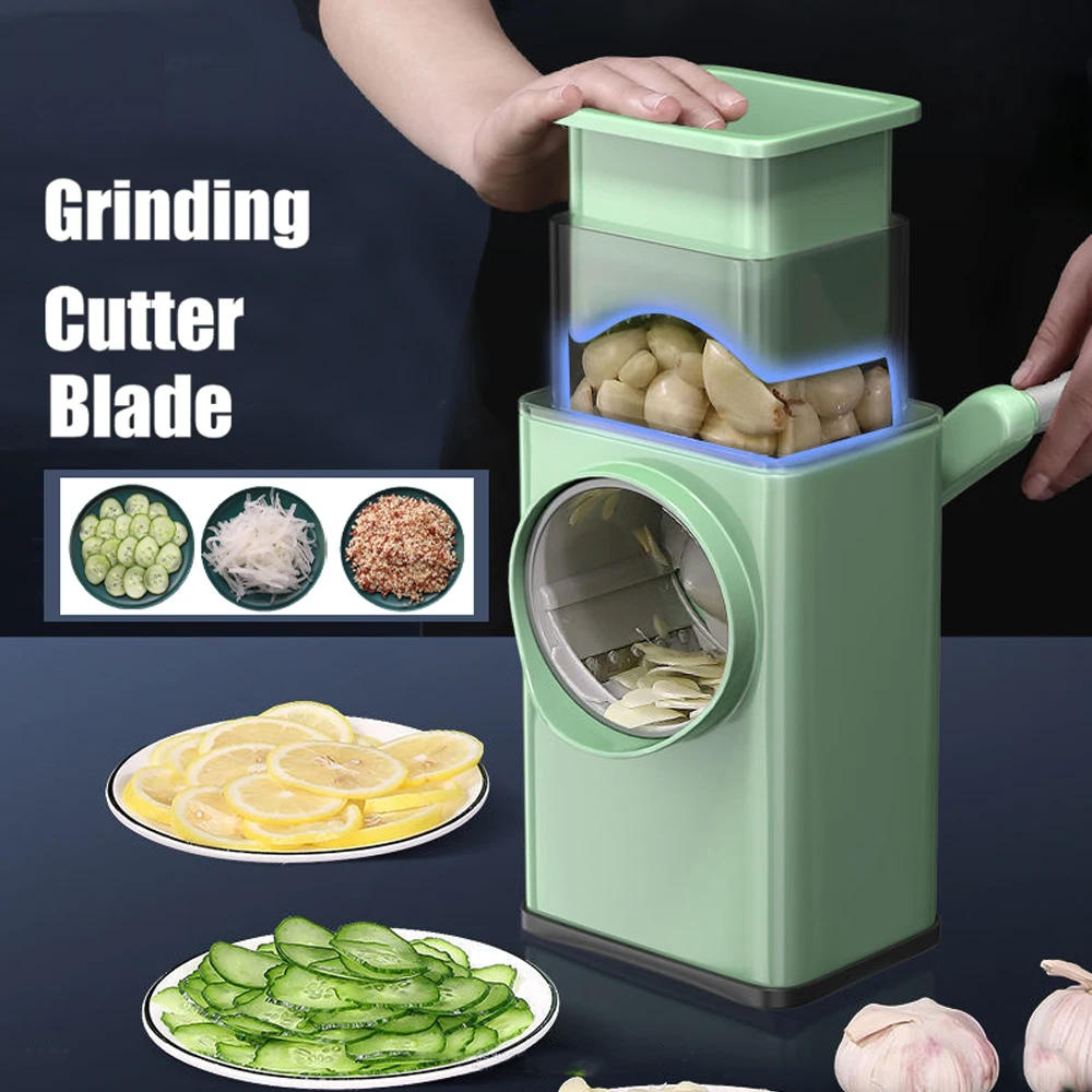 Description Picture 2 of itemMultifunctional Drum Vegetable Cutter Slicer Rotary Vegetable Potato Chopper Grater Grinder Salad Maker Hand Slicer Kitchen Tool