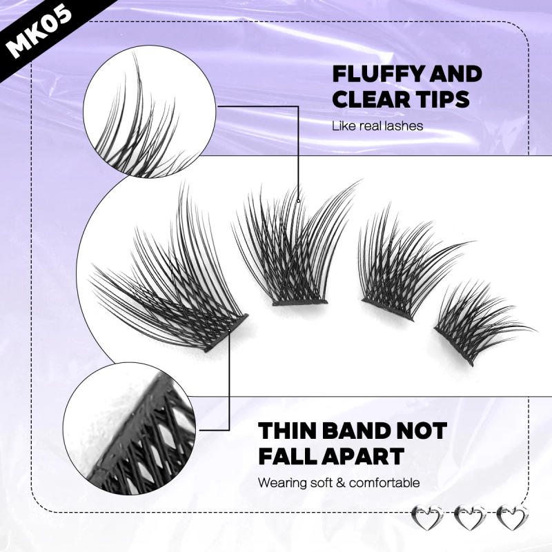 Description Picture 3 of itemDIY Lashes Extension Set Mix Lash Clusters Set Individual Eyelash Extension Kit with Lash Bond and Seal and Lashes Extension