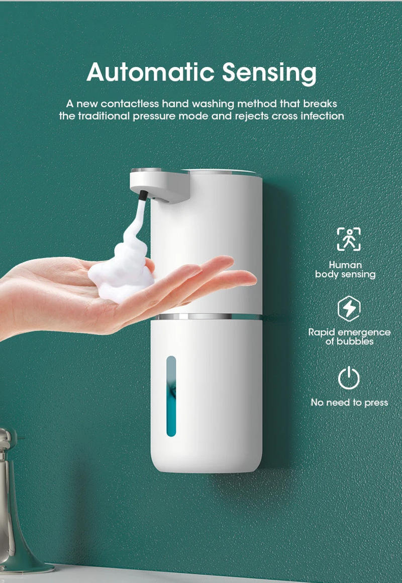 Description Picture 3 of itemAutomatic Foam Soap Dispensers Bathroom Smart Washing Hand Machine With USB Charging White High Quality ABS Material