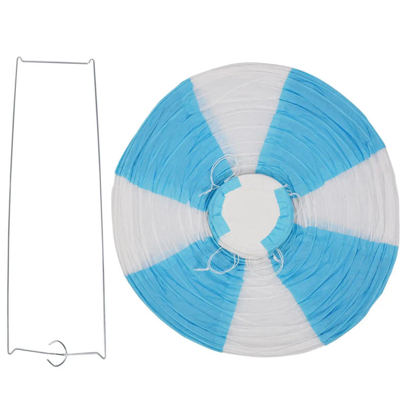 Description Picture 5 of item12inch Hot Air Balloon Paper Lantern Lampshade Ceiling Light Wedding Party Decor Blue Stripes