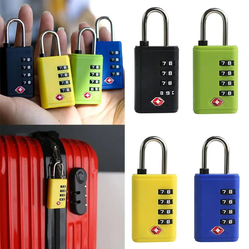 Description Picture 2 of itemNew TSA 4 Digit Combination Lock Padlock Security Tool Customs Password Lock Anti-theft Cabinet Locker Travel