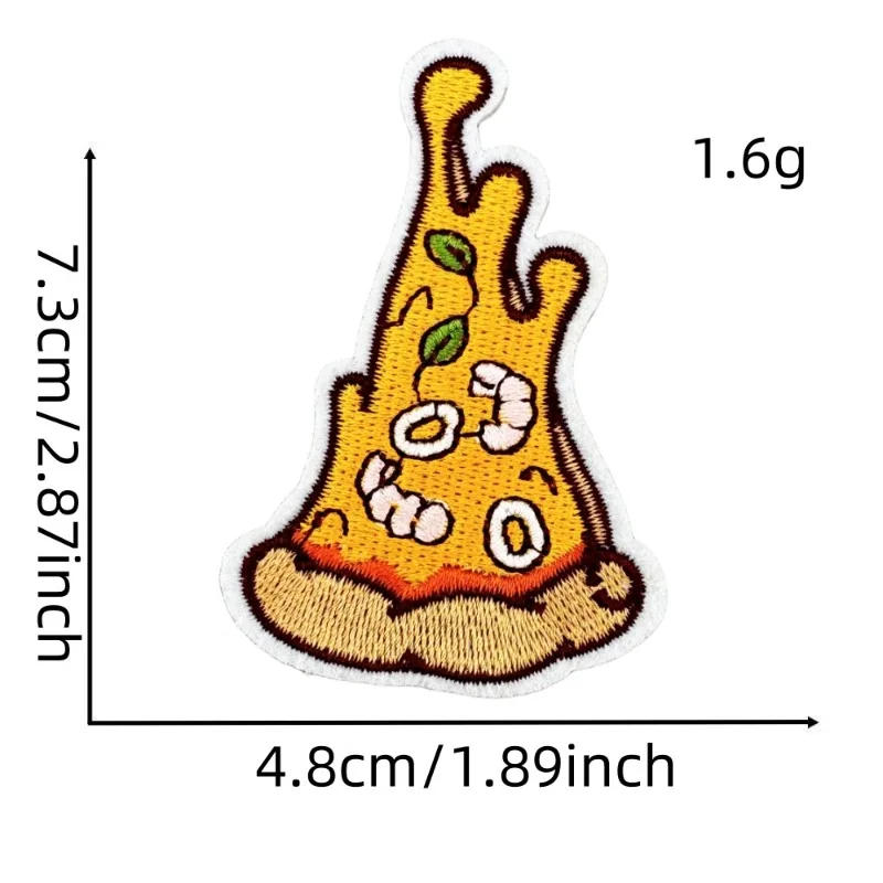 Description Picture 6 of itemPizza Patches for Clothing Iron On Embroidered Sew Applique Cute Patch Fabric Clothes Badge Garment DIY Apparel Accessories