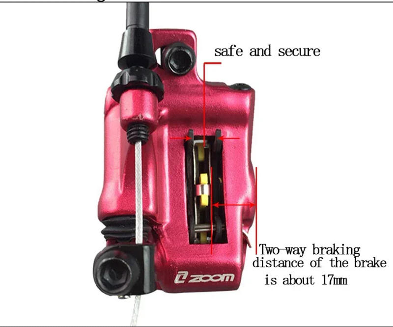 Description Picture 4 of itemZOOM HB-100 (XTECH) 100 Mtb Discs Brake System for Bicycle Hydraulic Disc Brake Calipers Caliper Mountain Bike Scooter