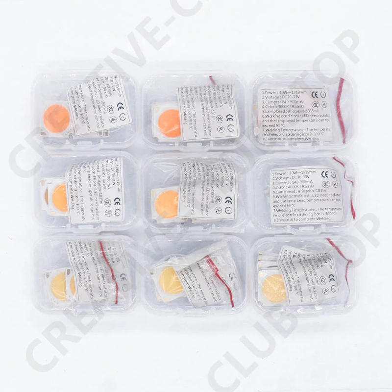 Description Picture 4 of item10W 20W 30W 10pcs Bridgelux LED COB Chip DC30-33V Light Emitting Diode CRI90 LED Track Down Light Spot Light Source Accessories