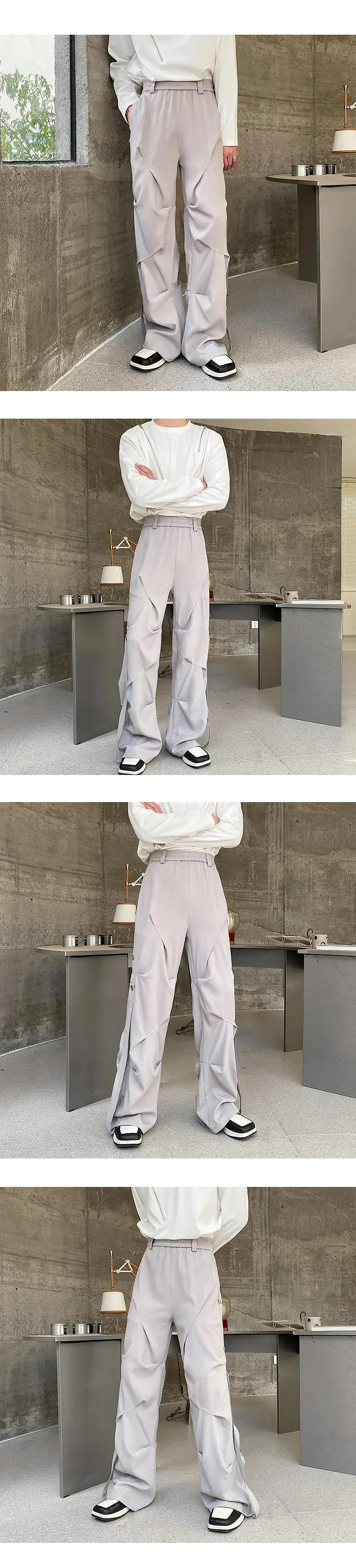 Description Picture 6 of itemY2K irregular ruched overalls hiphop casual trousers joggers techwear men pants 하렘 바지 streetwear men 1:1 vintage cargo pants