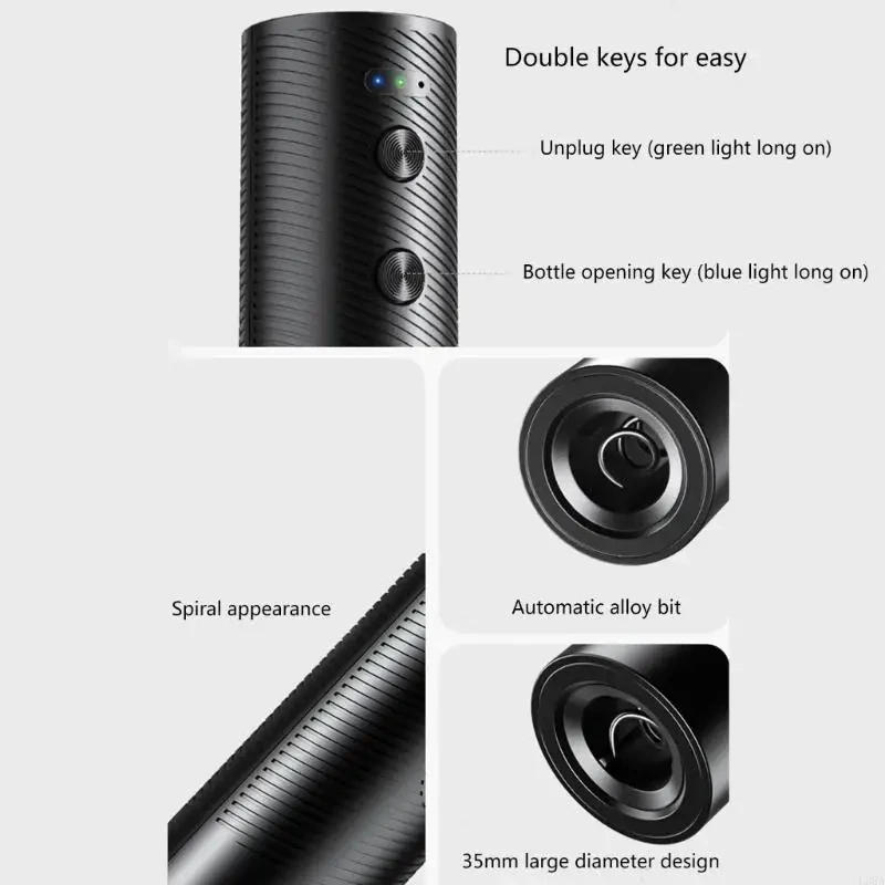 Description Picture 4 of itemElectric Wine Bottle Opener Automatic Red Wine Corkscrew Rechargeable Wine Opener with Charging Base Tools Kitchen Accessories