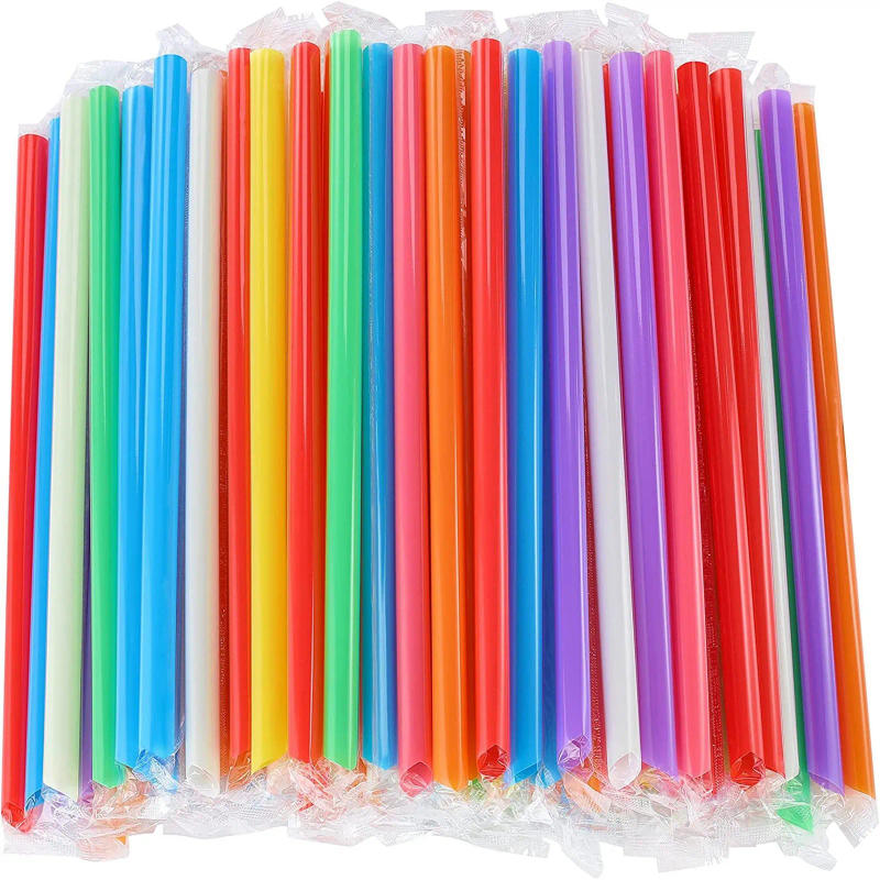 Description Picture 4 of item100-Piece Plastic Straws Disposable Smoothie Straws Are Suitable For Pearl Milk Tea Drinks Vasos De Plastico Con Tapa Y Popote