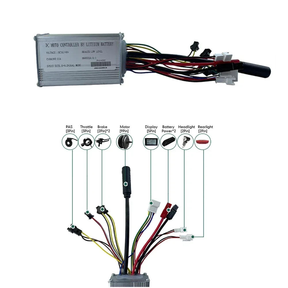 Description Picture 3 of itemEbike 36V48V 6-FET 15A 250W JN Controller With Double Light Wire SM Plug 6 Mosfet For Electric Bicycle 250W Motor JN Series Part