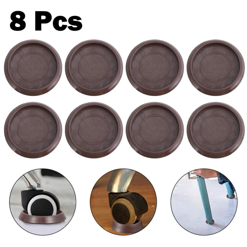 Description Picture 2 of item8pcs Round Furniture Caster Cups Anti-Sliding Floor Wheels Grippers Protectors Sofa Chair Table Roller Feet Household Safety