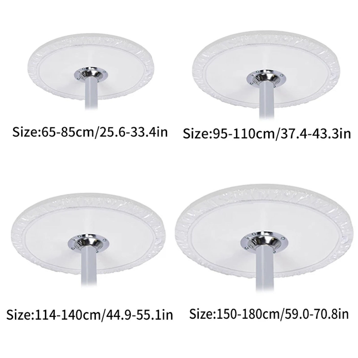 Description Picture 2 of item65-180cm Transparent Waterproof Round Elastic Edged Table Cover PVC Home Simple Convient Kitchen Catering Protector Tablecloth