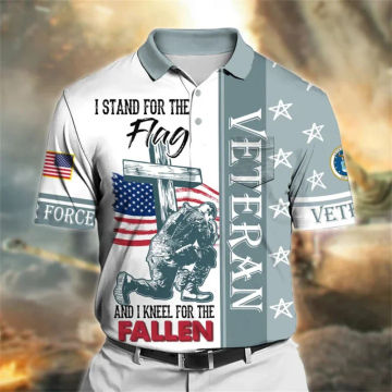 New Cool 3D UNITED STATES Armys Solider Veteran Marines Print Polo Shirt Man Kid Fashion Streetwear Polo Shirts Men Tops Clothes