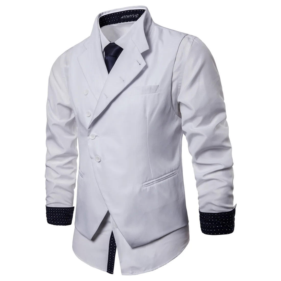 Description Picture 4 of item2024 Autumn New Solid Color Suit Vest European and American Foreign Trade Trend Gentleman British Leisure Vest